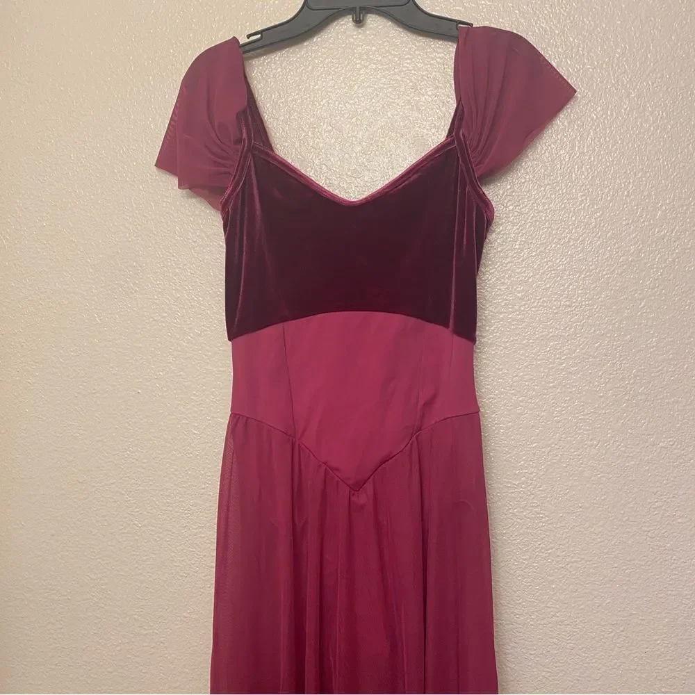 Weissman Dance Costume VELVET burgundy red The Skaters Waltz 15885 SA adult